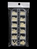 WHITE PEARL NAIL ART ACCESSORIES IN A 12-GRID ORGANIZER BOX