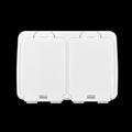 WHITE, DOUBLE-COMPARTMENT DESKTOP STORAGE BOX FOR ORGANIZING SMALL