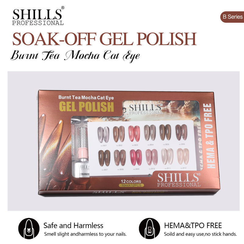 SHILLS PROFESSIONAL BURNT TEA MOCHA 12 Polish set