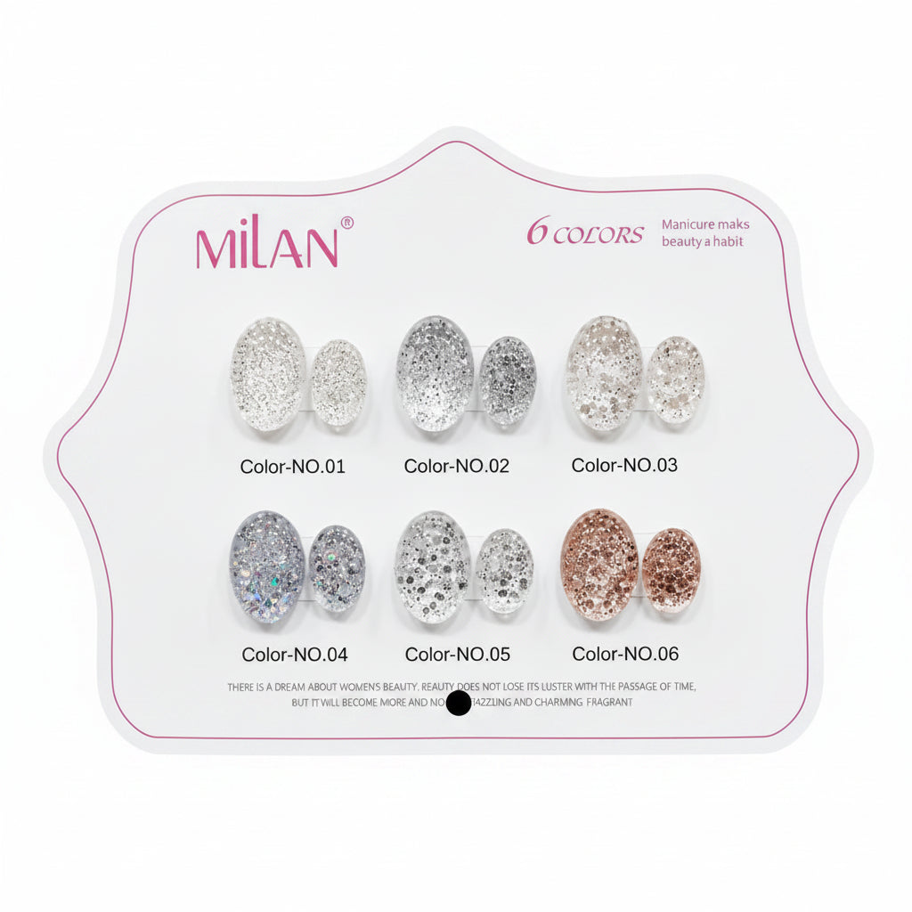MILAN GLITTER CAT EYE GEL POLISH SET (6 PCS)