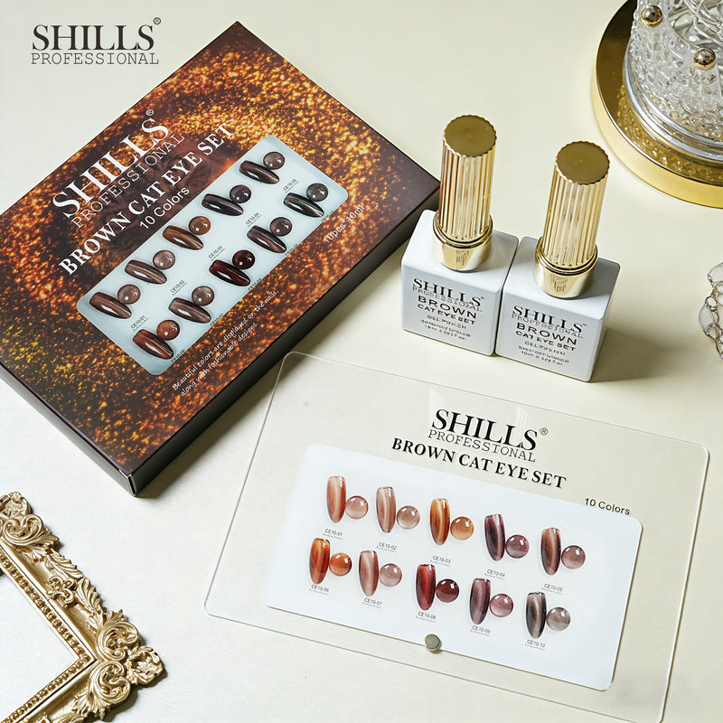 SHILLS PROFESSIONAL BROWN CAT EYE GEL POLISH SET