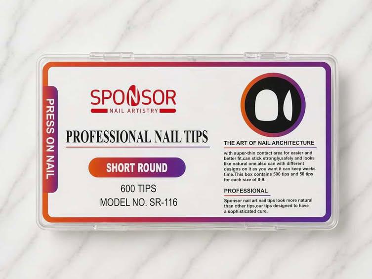 SPONSOR SHORT ROUND NAIL TIPS (600TIPS)