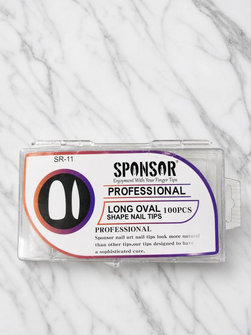 SPONSOR LONG OVAL SHAPE NAIL TIPS (100PCS)