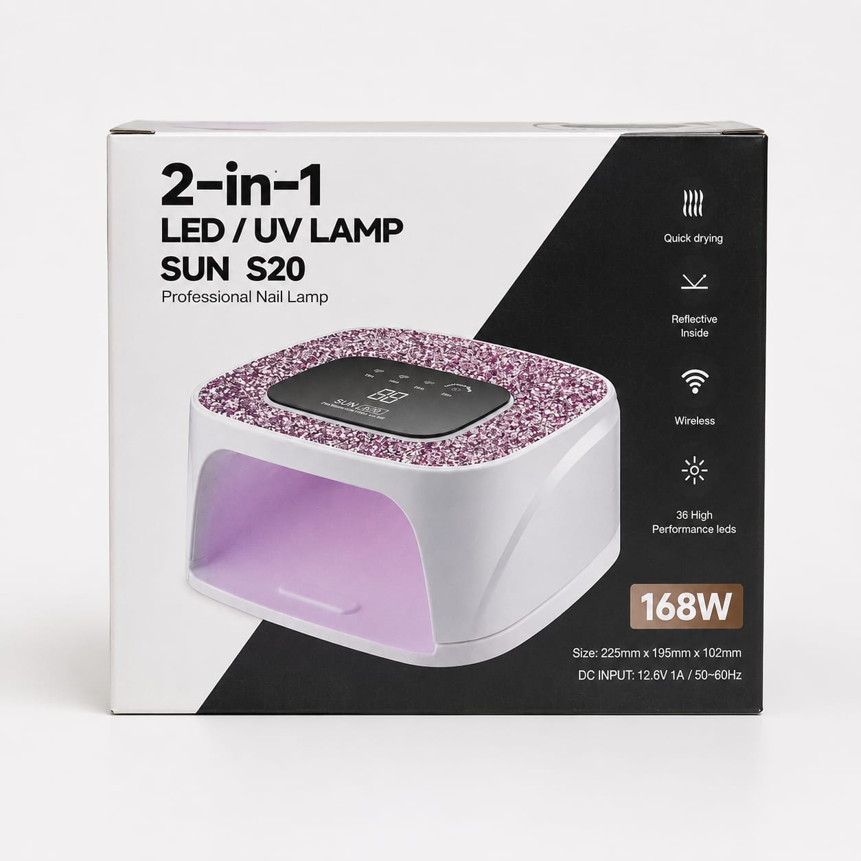 2-in-1 LED/ UV LAMP SUN S20 PROFESSIONAL NAIL LAMP ( CHARGABLE/ PORTABLE)