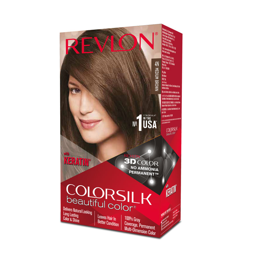 REVLON COLORSILK BEAUTIFUL COLOR PERMANENT HAIR DYE (4N)