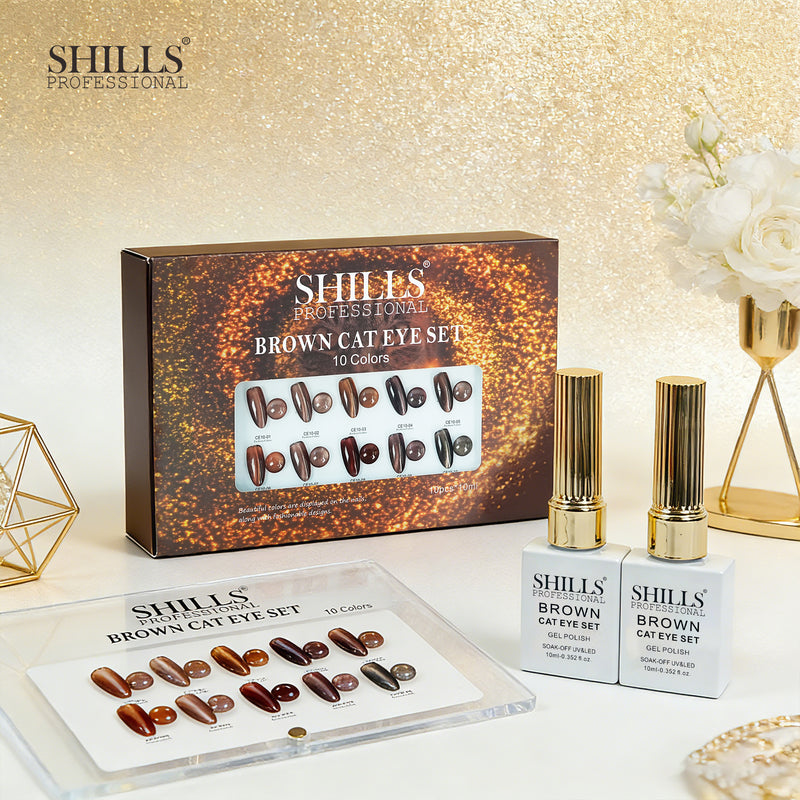 SHILLS PROFESSIONAL BROWN CAT EYE GEL POLISH SET