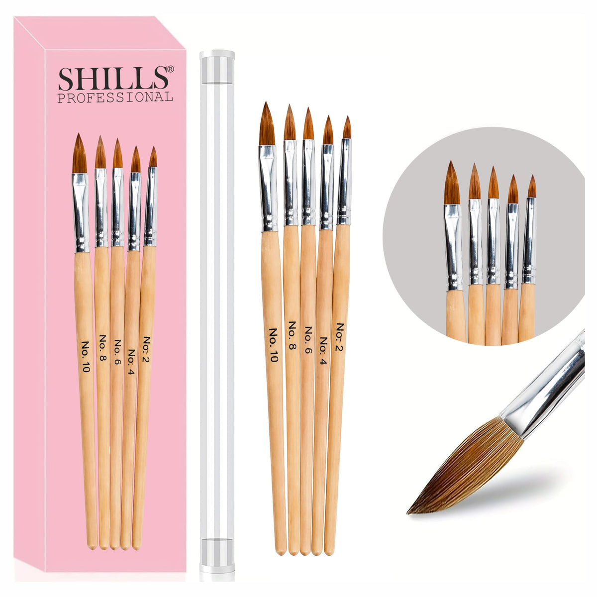 SHILLS PROFESSIONAL ACRYLIC 5PCS BRUSH SET