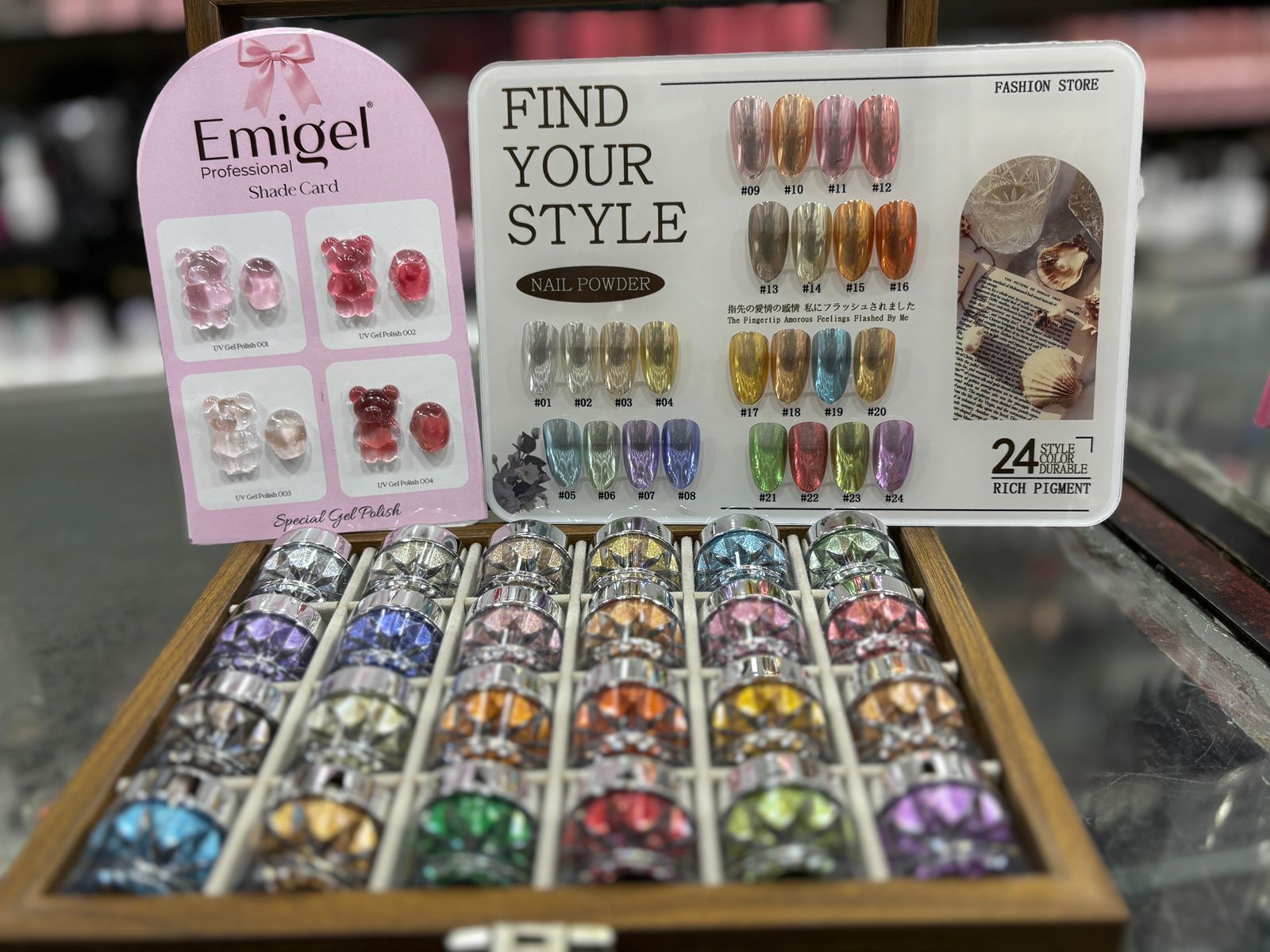 COMBO Holographic Chrome Set+EMI Base polish set