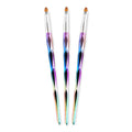SHILLS PROFESSIONAL NAIL ART METAL HANDLE RAINBOW COLOR BRUSH SET
